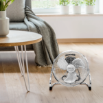 12" Ventilateur de sol chromé pour salle de sport – Image 2