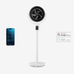 AirFlo 43" Ventilateur sur pied hybride intelligent - Circulateur d'air ultra-silencieux - Blanc/Noir
