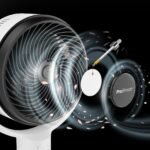 AirFlo 43" Ventilateur sur pied hybride - Circulateur d'air ultra-silencieux - Blanc/Noir – Image 9