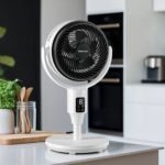 AirFlo 43" Ventilateur sur pied hybride - Circulateur d'air ultra-silencieux - Blanc/Noir – Image 2