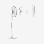 16" Ventilateur sur pied - Moteur CC basse consommation, 3 modes de fonctionnement et télécommande - Blanc – Image 4