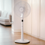 16" Ventilateur sur pied - Moteur CC basse consommation, 3 modes de fonctionnement et télécommande - Blanc – Image 2
