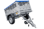 Kompakter Anhänger Garden Trailer 150 KIPP 150×106 cm 750 kg mit Laubgitteraufsatz