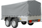 Garden Trailer 264/2 KIPP mit Stützrad, 80 cm und grauer Plane-Hochplane-Neu – Image 3