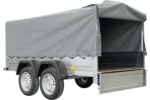 Garden Trailer 264/2 KIPP mit Stützrad, 80 cm und grauer Plane-Hochplane-Neu – Image 2