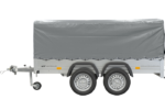 Garden Trailer 264/2 KIPP mit Stützrad, 80 cm und grauer Plane-Hochplane-Neu – Image 8